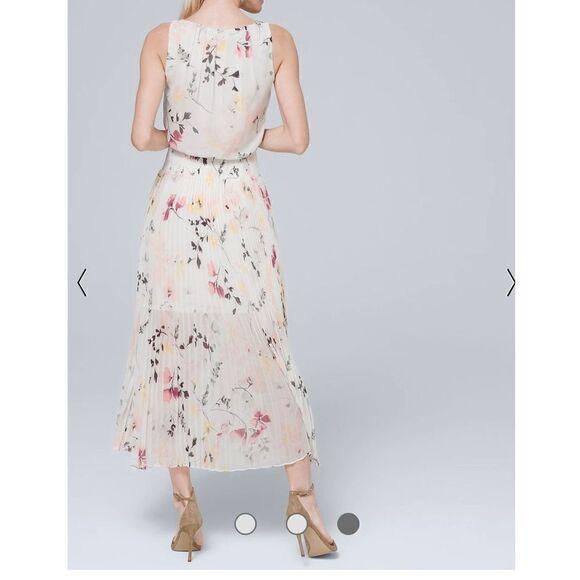 White House black Floral-Print Soft Pleated
Midi Dress size 8 - Picture 9 of 11